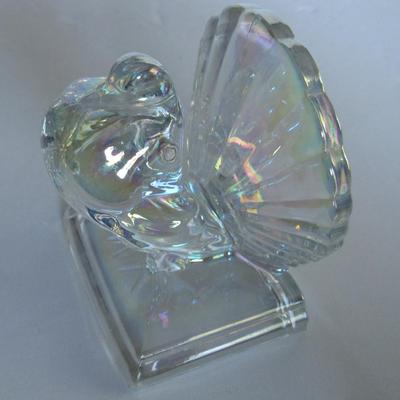 Older Gibson Glass Co Art Glass Hand Made Eggs and Mosser Glass Turkey