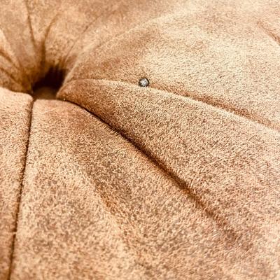 Round Tufted Suede Ottoman (LR-SS)