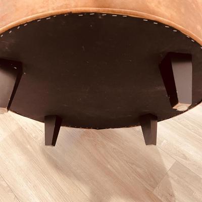 Round Tufted Suede Ottoman (LR-SS)