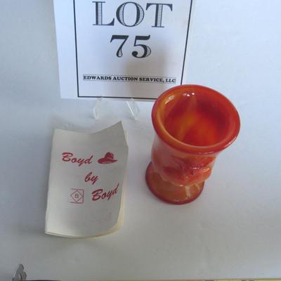 Older Boyd Glass Hoppy Toothpick, Limited 455/1000, Orange Slag