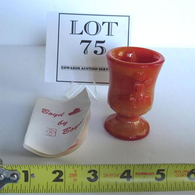 Older Boyd Glass Hoppy Toothpick, Limited 455/1000, Orange Slag