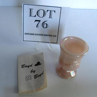 Older Boyd Glass Hoppy Toothpick, Limited 600/1000, Pink Carnival