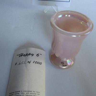 Older Boyd Glass Hoppy Toothpick, Limited 601/1000, Pink Carnival