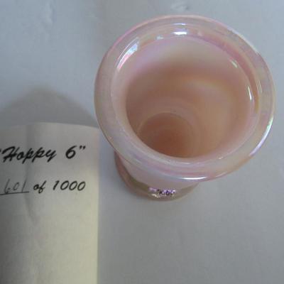 Older Boyd Glass Hoppy Toothpick, Limited 601/1000, Pink Carnival