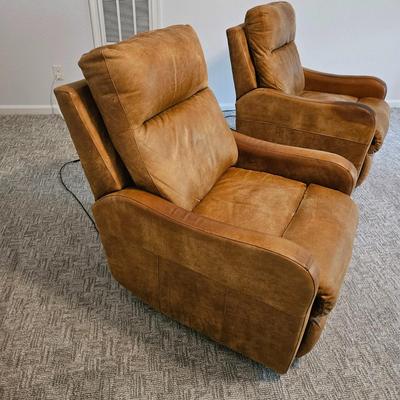 Two Comfort Design Davion Electric Leather Recliners (BLR-DW)