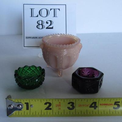 Glass Toothpick and Mosser Glass Salt Dips