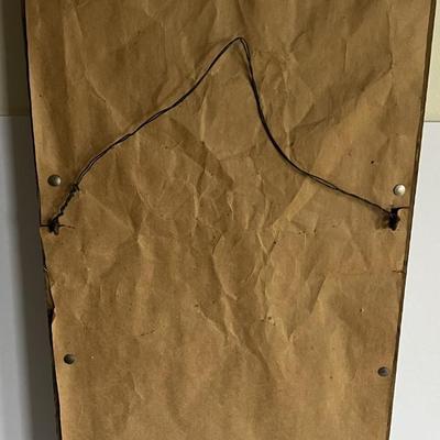 Antique Beveled & Etched Glass Mirror 29" Tall x 12.50" Wide in Good Preowned Condition.