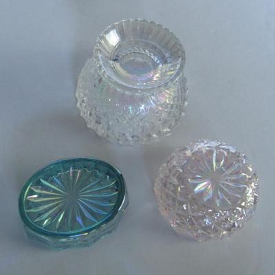 3 Iridescent Glass Salt Dips