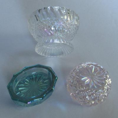 3 Iridescent Glass Salt Dips