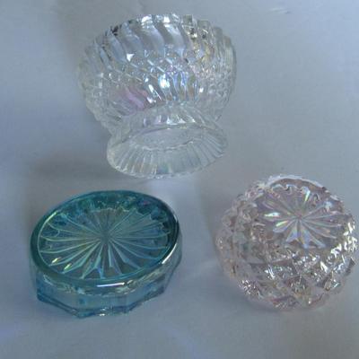 3 Iridescent Glass Salt Dips