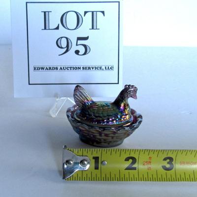 Older Boyd Glass Hen Covered Salt Dip