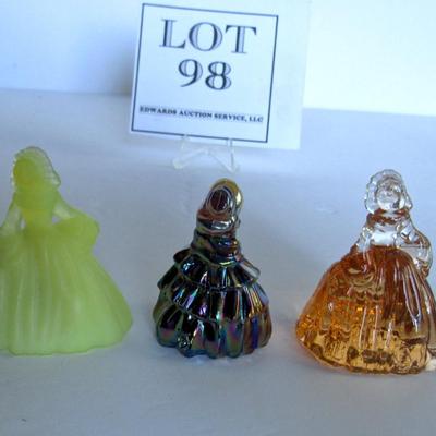 Boyd Glass Miniature Dolls, One Opaque Vaseline, Glows