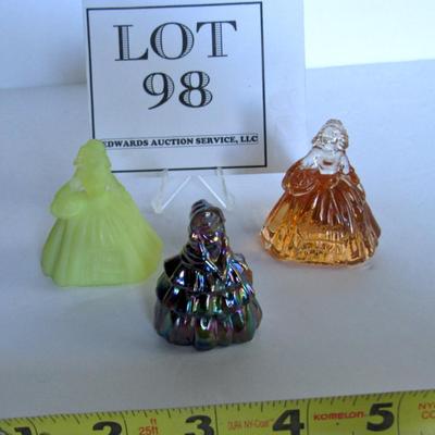 Boyd Glass Miniature Dolls, One Opaque Vaseline, Glows