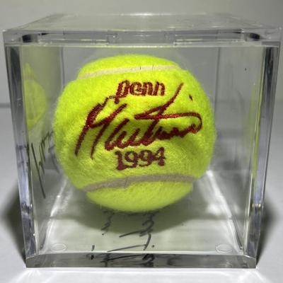 Martina Navratilova Signed Tennis Ball Case at the 1994 Virginia Slims Championship Games as Pictured.