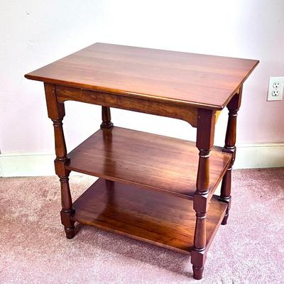 Vintage Leopold Stickley Cherry Wood 3 Tiered Shelf Side Table