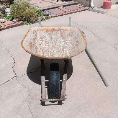 WHEELBARROW AND SPADE SHOVEL