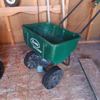 YARD TOOLS, SPREADER AND A DISTANCE TRACKER