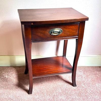 Vintage Solid Wood Nightstand Table with Drawer