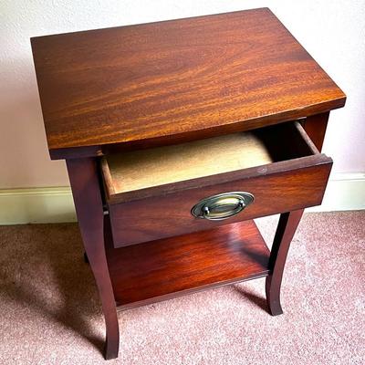 Vintage Solid Wood Nightstand Table with Drawer