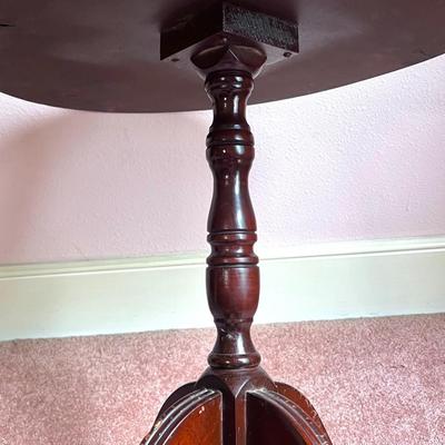 Vintage Solid Wood Oval Pedestal Table