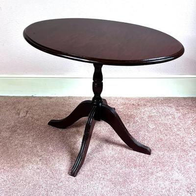 Vintage Solid Wood Oval Pedestal Table