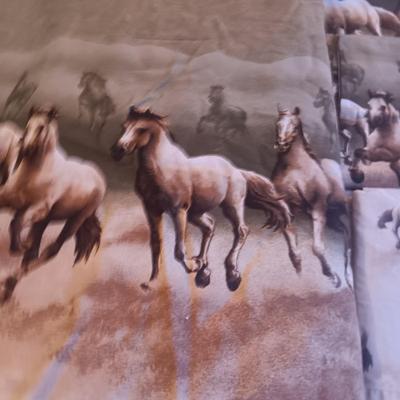KING SIZE "WILD HORSES" COMFORTER, SHEETS, PILLOW CASES AND SHAMS