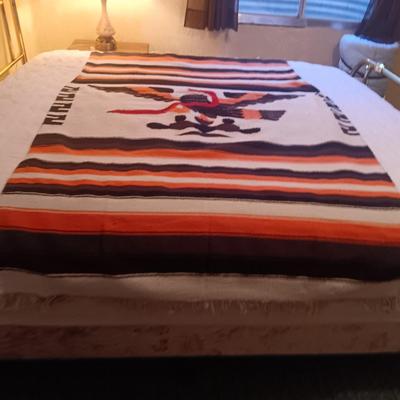 WOVEN EAGLE WITH SNAKE MEXICAN BLANKET/RUG