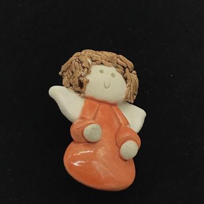 Clay made Angel vintage pin