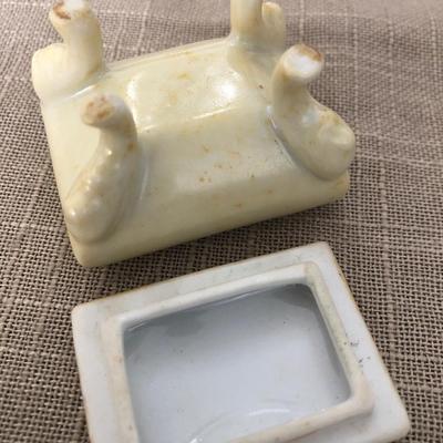 Vintage Miniature Porcelain Hand Painted Trinket Box