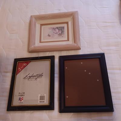 FRAMED PICTURES AND A FEW PICTURE FRAMES