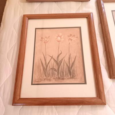 FRAMED PICTURES AND A FEW PICTURE FRAMES