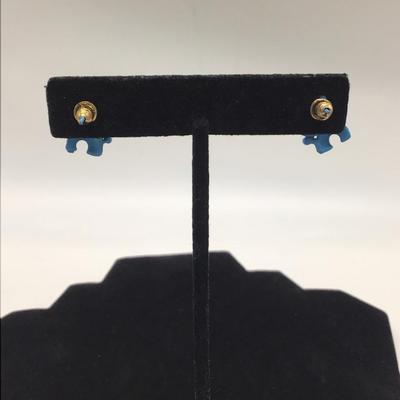 Blue small dragon earrings