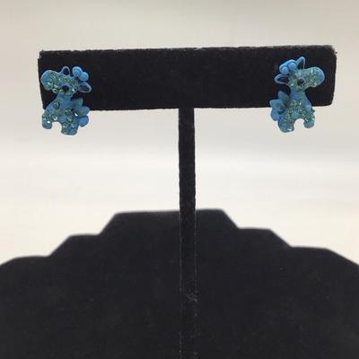Blue small dragon earrings