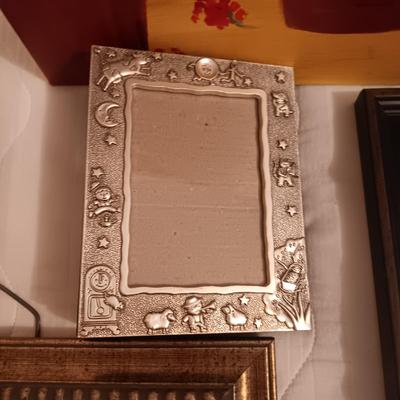 FRAMED PICTURES, PHOTO BOOK AND OIL ON CANVAS FLORAL PICTURE