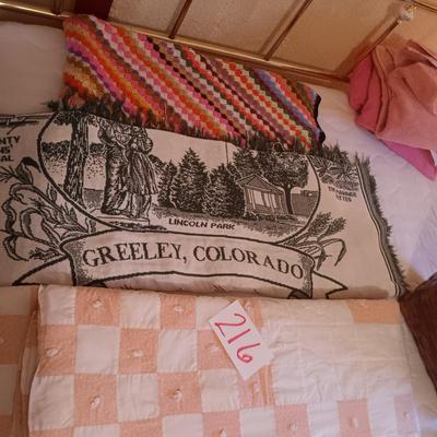 HANDMADE AFGHAN AND PATCHWORK QUILT PLUS GREELEY THROW BLANKET