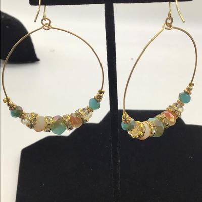 Beaded Carol Dauplaise loop earrings