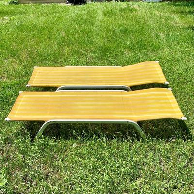 LOT 5 S: Vintage Set of Yellow Beach Loungers