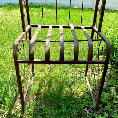 LOT 7 O: Vintage Wrought Iron Arbor/Archway W/ Seats