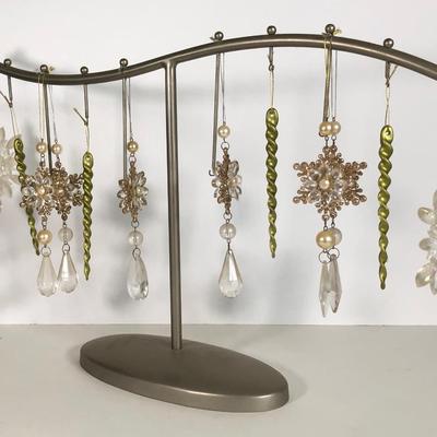 LOT 41B: Christmas Home Decor Collection - Ornament Stand, Bulb Trees & Mirrored Tree