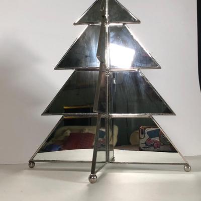 LOT 41B: Christmas Home Decor Collection - Ornament Stand, Bulb Trees & Mirrored Tree