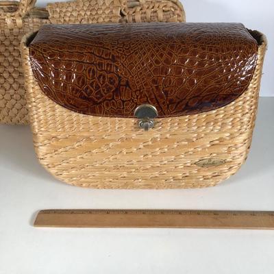 LOT 45X: Two Woven Wicker Basket Handbags - Gabriella Italy & Unmarked