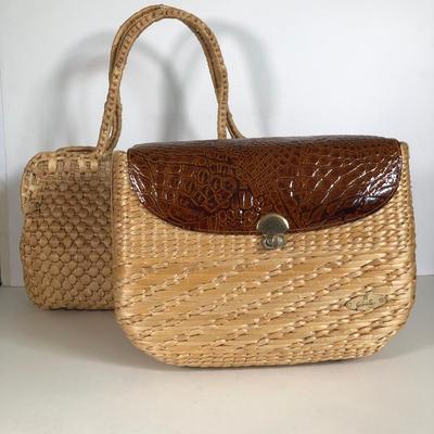 LOT 45X: Two Woven Wicker Basket Handbags - Gabriella Italy & Unmarked