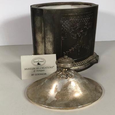 LOT 47B: Godinger Silver Art Co Museum Recreations of Antiques Paul Revere Reproduction Silver Plated Canister w/ Lid
