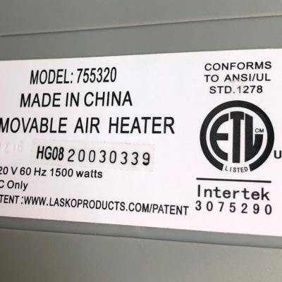 LOT 63B: Lasko Moveable Air Heater Model 755320 & Honeywell Personal Heater Model HZ-315