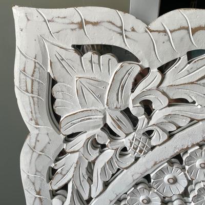 LOT 98U: Vintage Hand Carved Floral Wooden Wall Hanging Art - World Traveler Unique Treasures Rare Finds