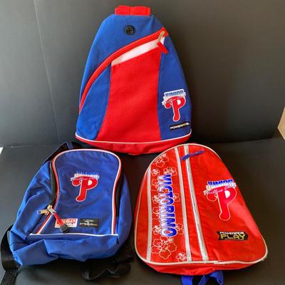 LOT 120 L: Junior Phillies Club & Phanatic Collection: Bags, Hats, Stuffed Animal, Figures, Sticker & Book