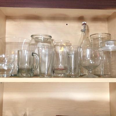 LOT 193K: Cabinet of Clear Glassware