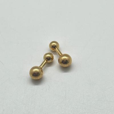 LOT 242: 14K Gold Cartier Dumbbell Style Cufflinks - 9.0 grams