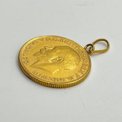 LOT 244: 22k Gold Coin Pendant - 1927 Georgivs V D.G. Britt: OMN: REX F.D. IND: IMP -8.25 gtw