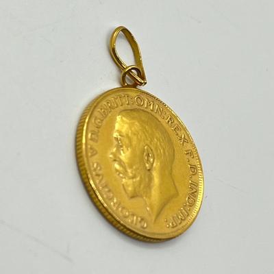 LOT 244: 22k Gold Coin Pendant - 1927 Georgivs V D.G. Britt: OMN: REX F.D. IND: IMP -8.25 gtw